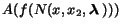 $A(f(N(x,x_2, {\mbox{\boldmath${\lambda}$ }})))$