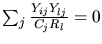 $\sum_j
\frac{Y_{ij}Y_{lj}}{C_jR_l}=0$