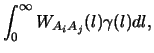 $\displaystyle \int_0^\infty W_{A_iA_j}(l) \gamma (l)dl,$